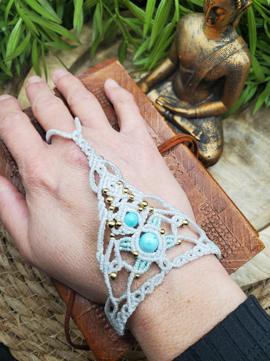 Collection Héritage 🌿 — Manchette bague " Amazonite"