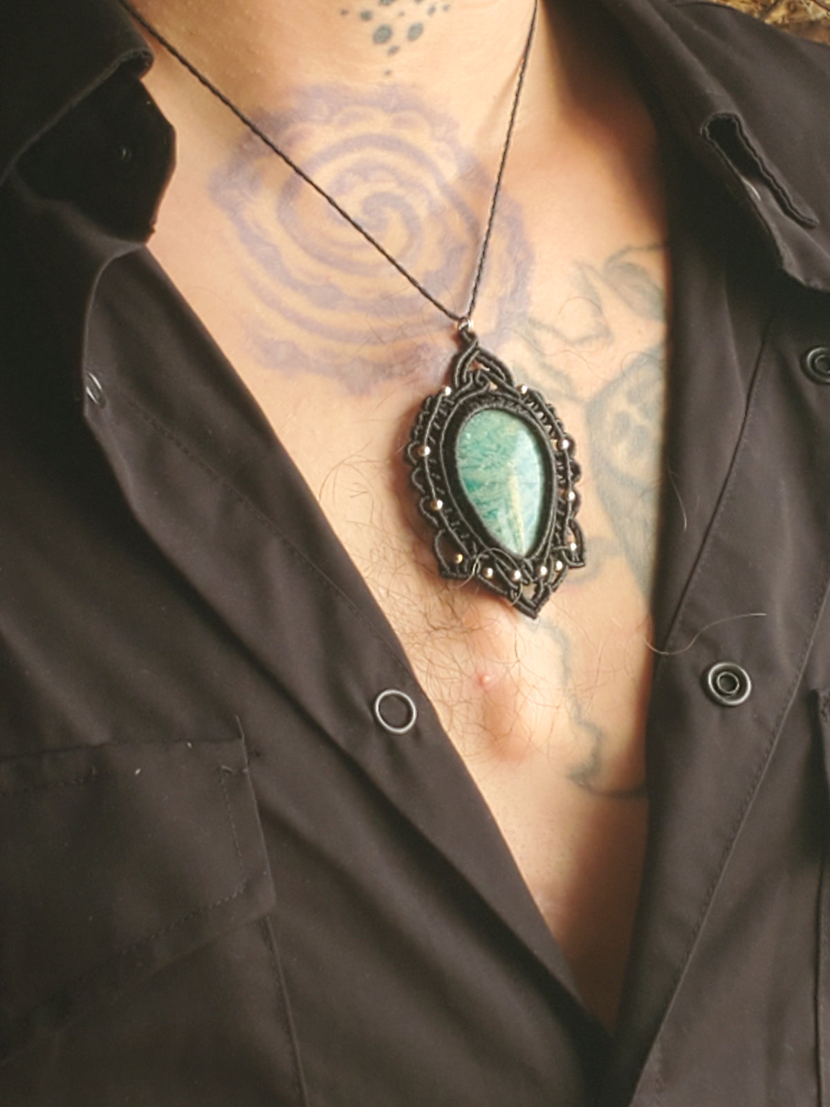 Collection Héritage 🌿 — Collier pendentif Amazonite - pièce unique