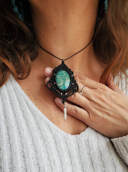 Collection Héritage 🌿 — Collier pendentif Amazonite - pièce unique