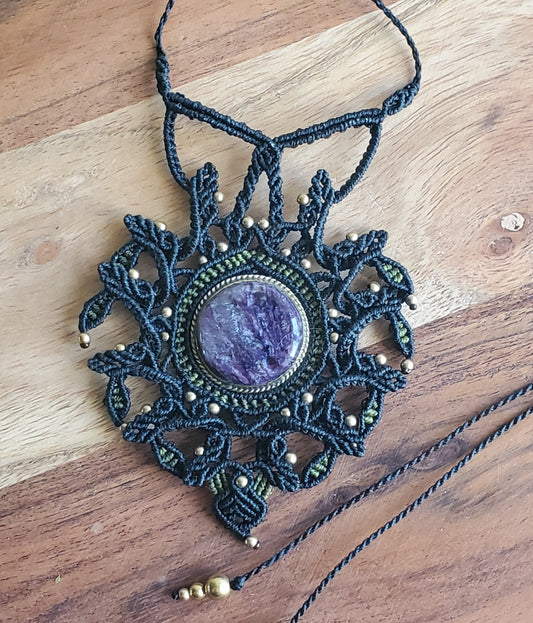 Collection Héritage 🌿 — Collier - " Charoïte" piece unique d’exception