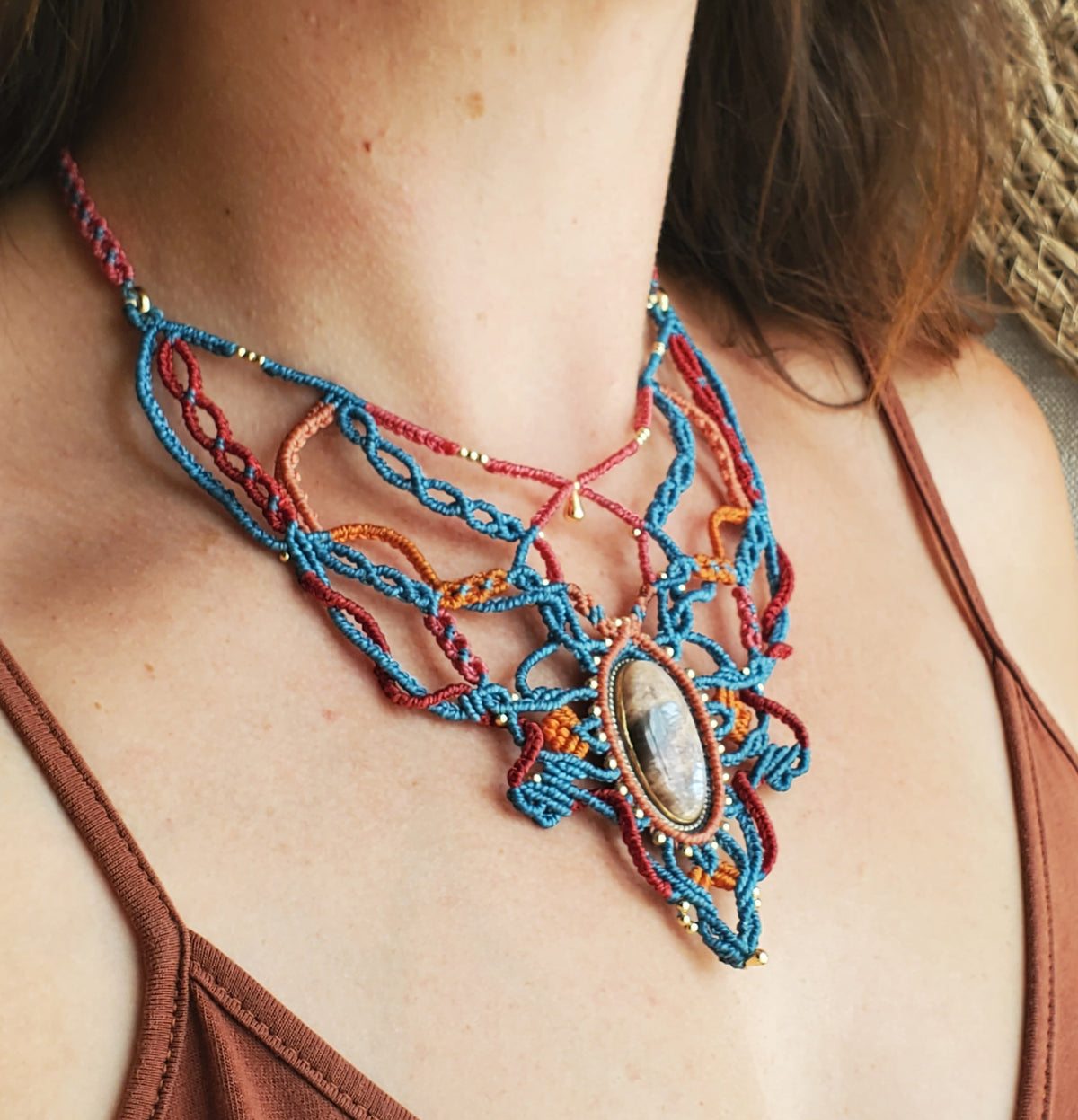 "Collection Surf🌈"  Collier plastron - piece unique d’exception
