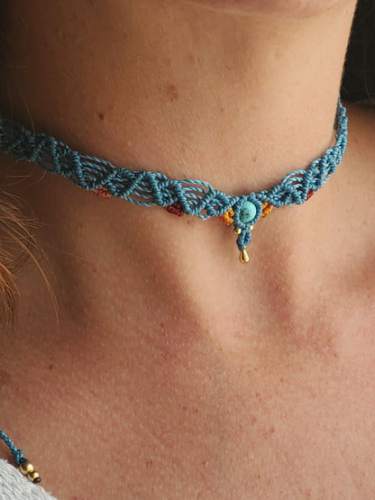 "Collection Surf🌈"  Collier ras-de-cou "Choker"- piece unique