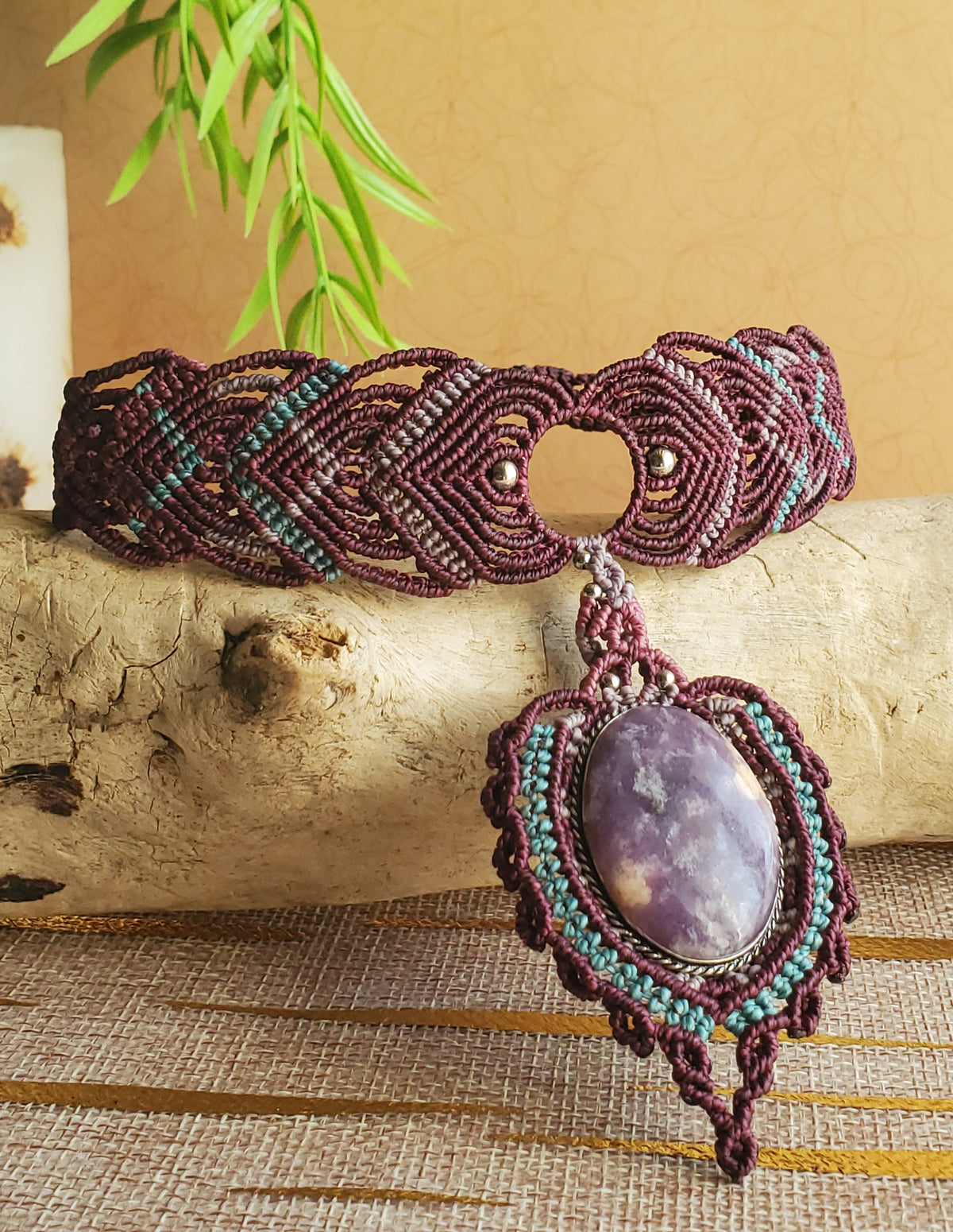 Collection Héritage 🌿 — Collier Choker - "Lepidolite"  piece unique d’exception