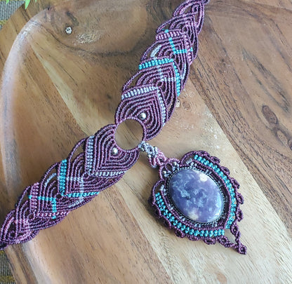 Collection Héritage 🌿 — Collier Choker - "Lepidolite"  piece unique d’exception