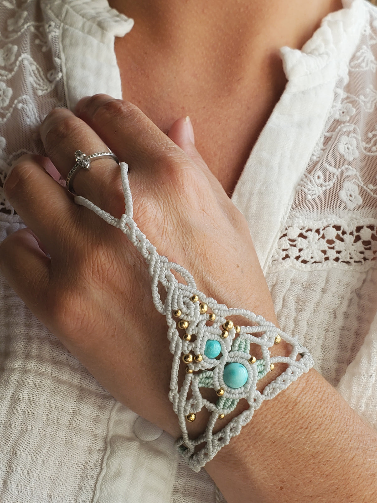 Collection Héritage 🌿 — Manchette bague " Amazonite"