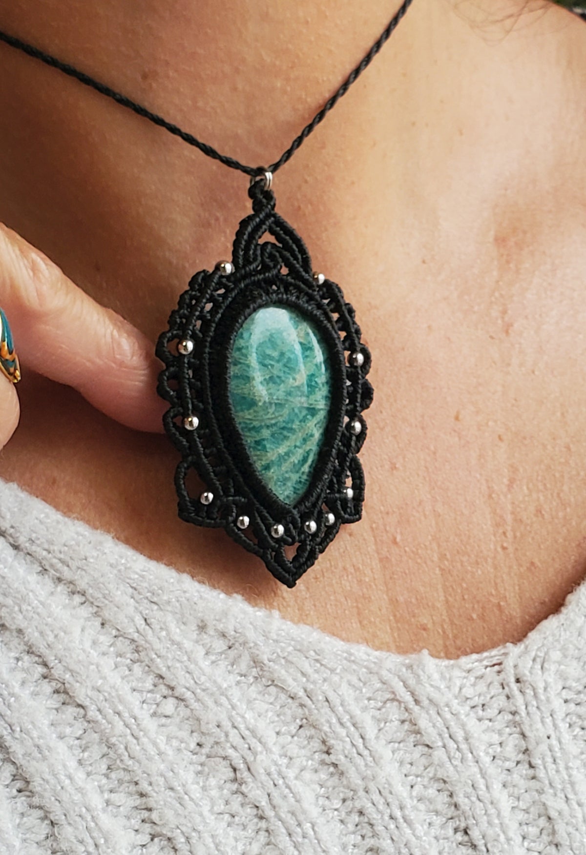 Collection Héritage 🌿 — Collier pendentif Amazonite - pièce unique