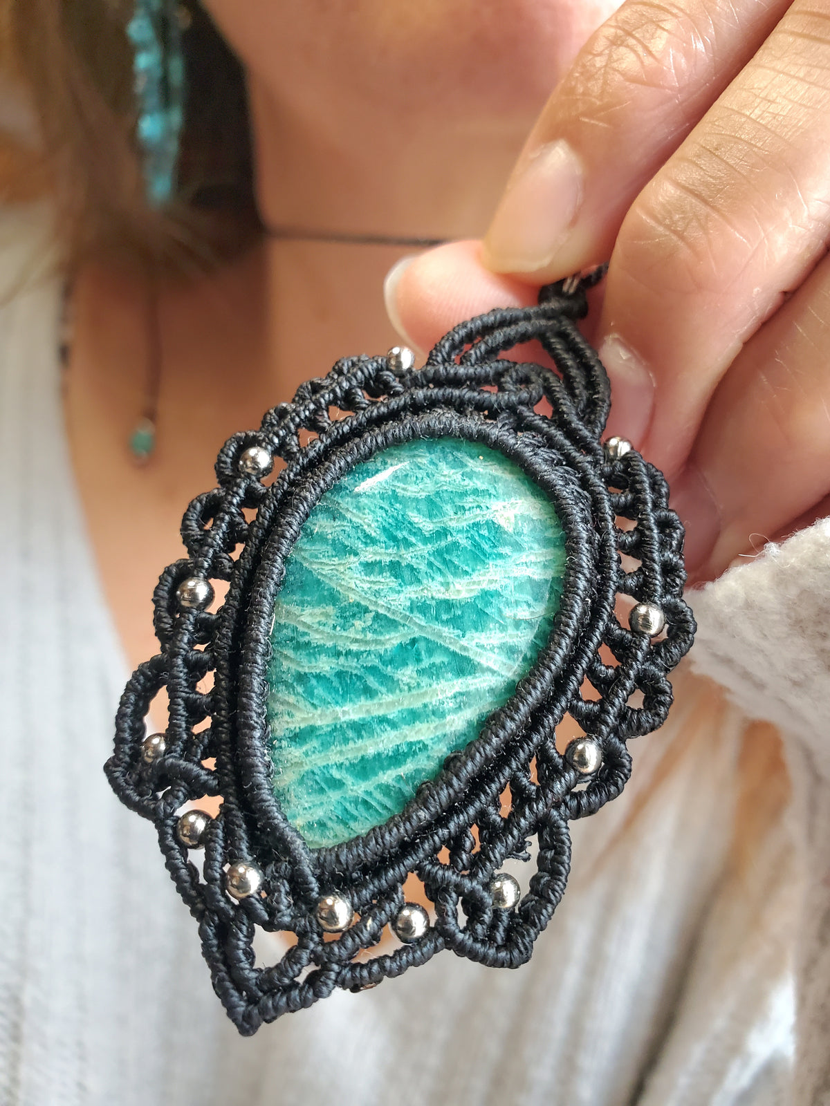 Collection Héritage 🌿 — Collier pendentif Amazonite - pièce unique