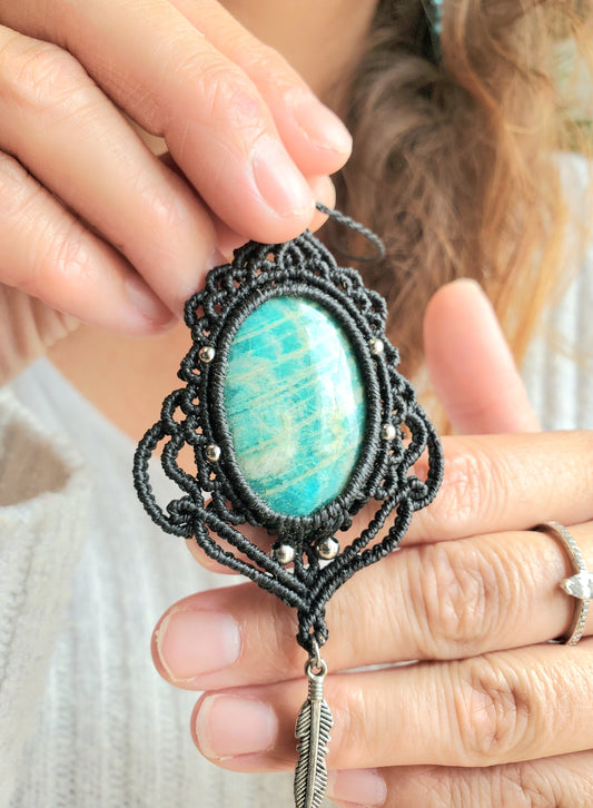Collection Héritage 🌿 — Collier pendentif Amazonite - pièce unique