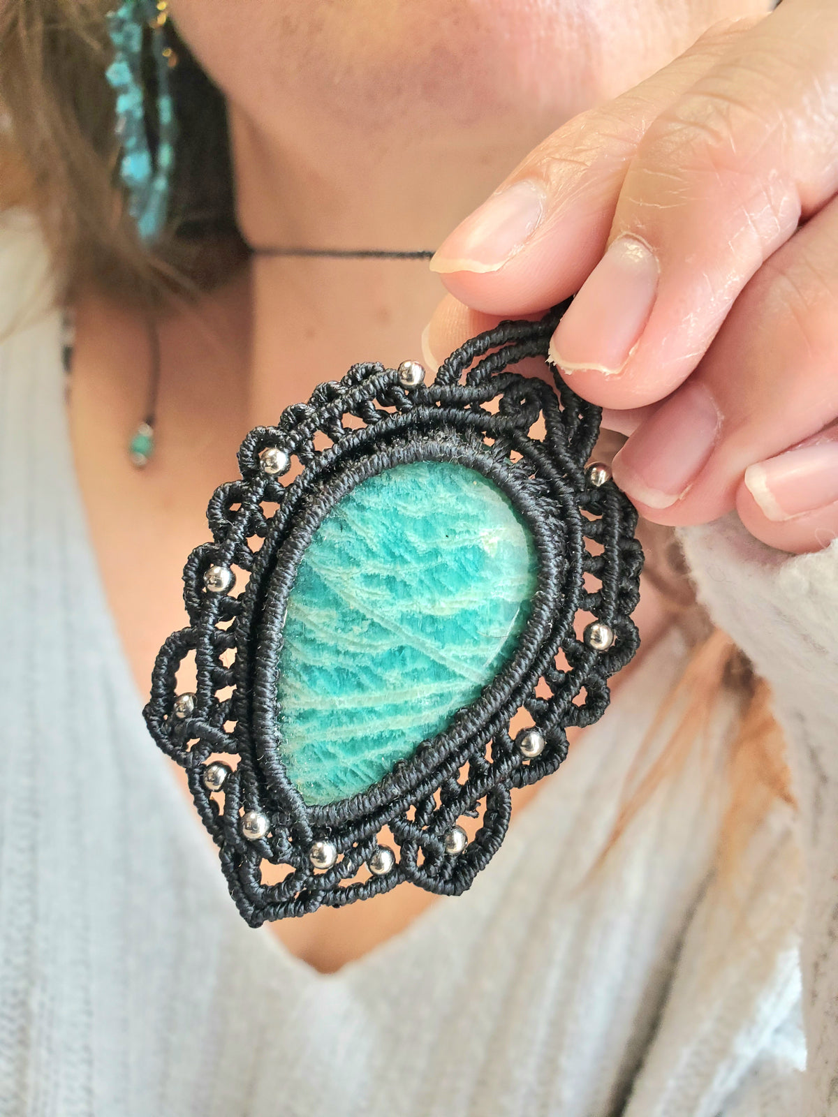 Collection Héritage 🌿 — Collier pendentif Amazonite - pièce unique