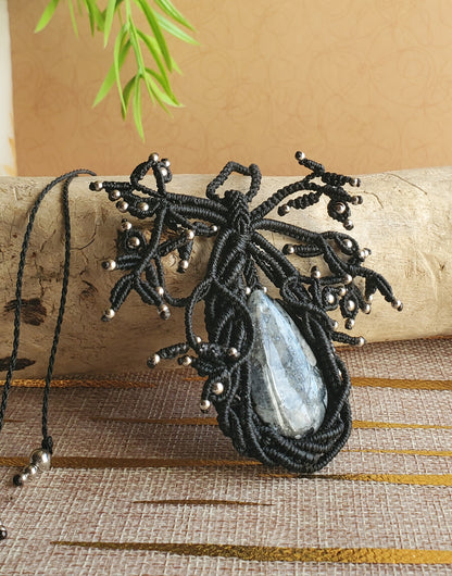 Collection Héritage 🌿 — Collier "Larvikite- Arbre de vie" - piece unique d’exception
