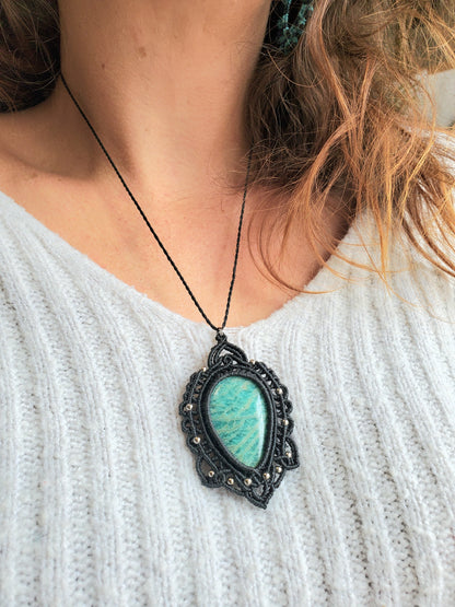 Collection Héritage 🌿 — Collier pendentif Amazonite - pièce unique