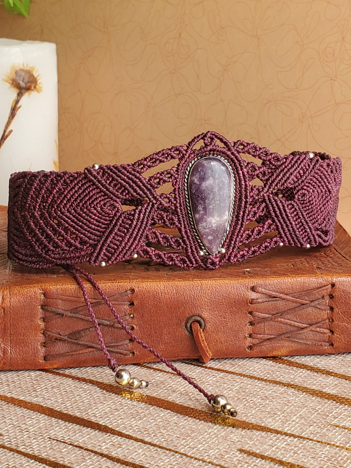 Collection Héritage 🌿 — Collier Choker Lépidolite pièce unique d’exception