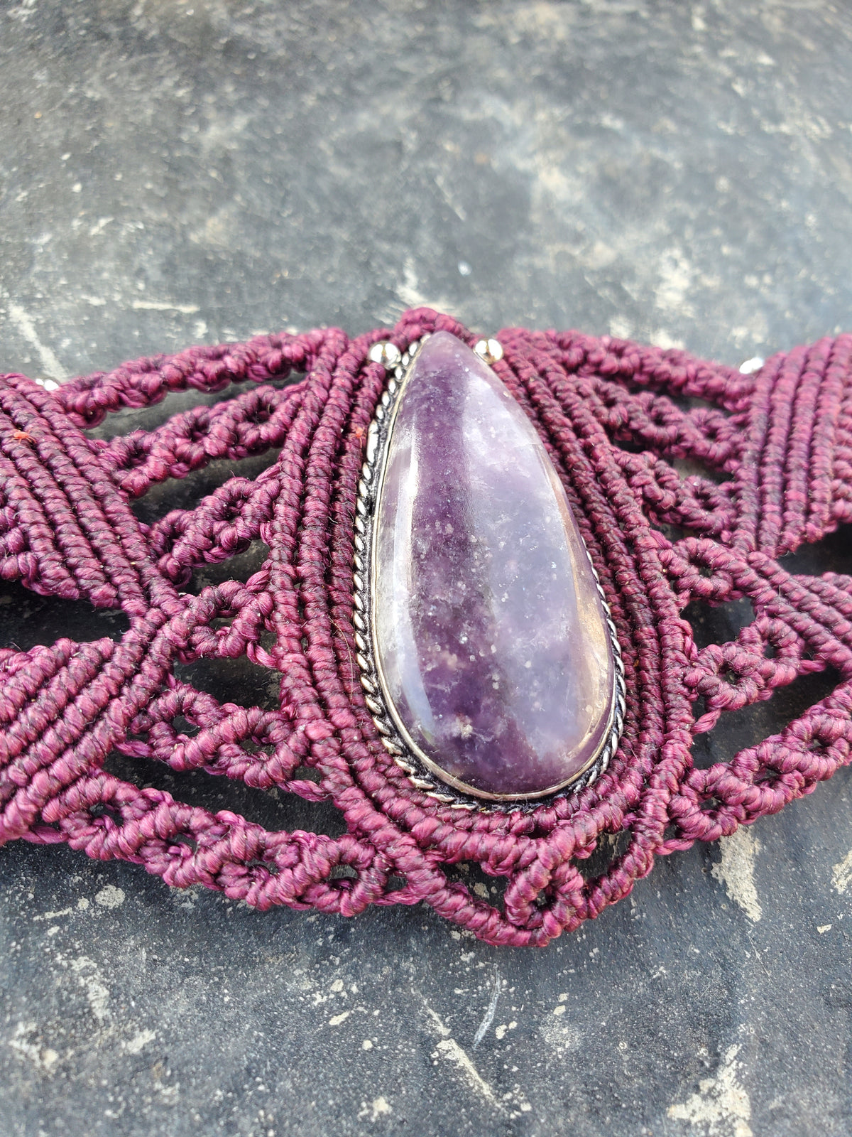Collection Héritage 🌿 — Collier Choker Lépidolite pièce unique d’exception