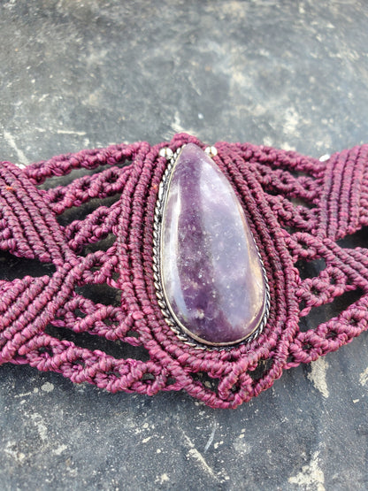 Collection Héritage 🌿 — Collier Choker Lépidolite pièce unique d’exception