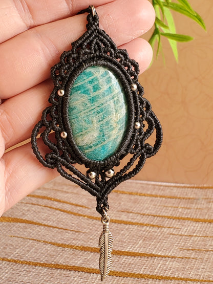 Collection Héritage 🌿 — Collier pendentif Amazonite - pièce unique