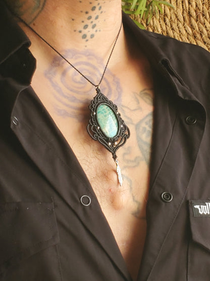 Collection Héritage 🌿 — Collier pendentif Amazonite - pièce unique