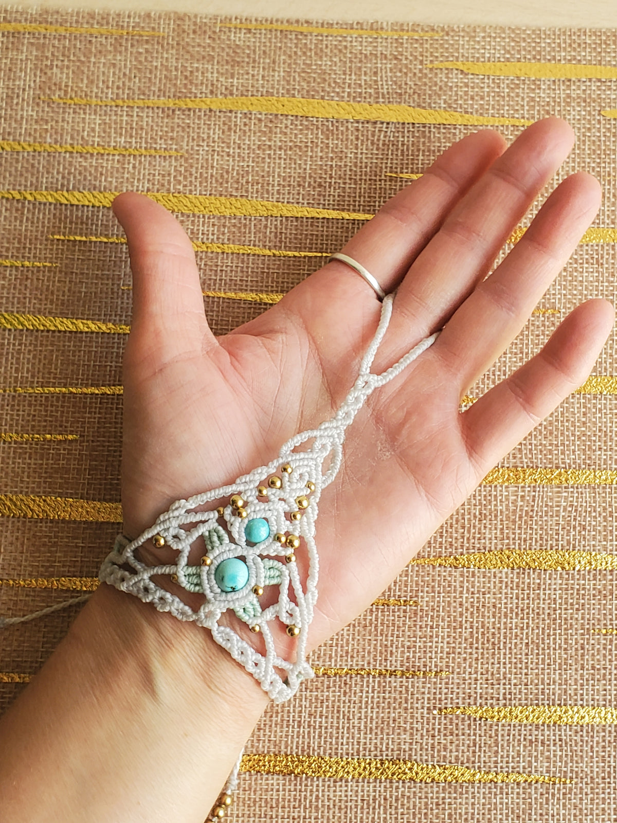 Collection Héritage 🌿 — Manchette bague " Amazonite"
