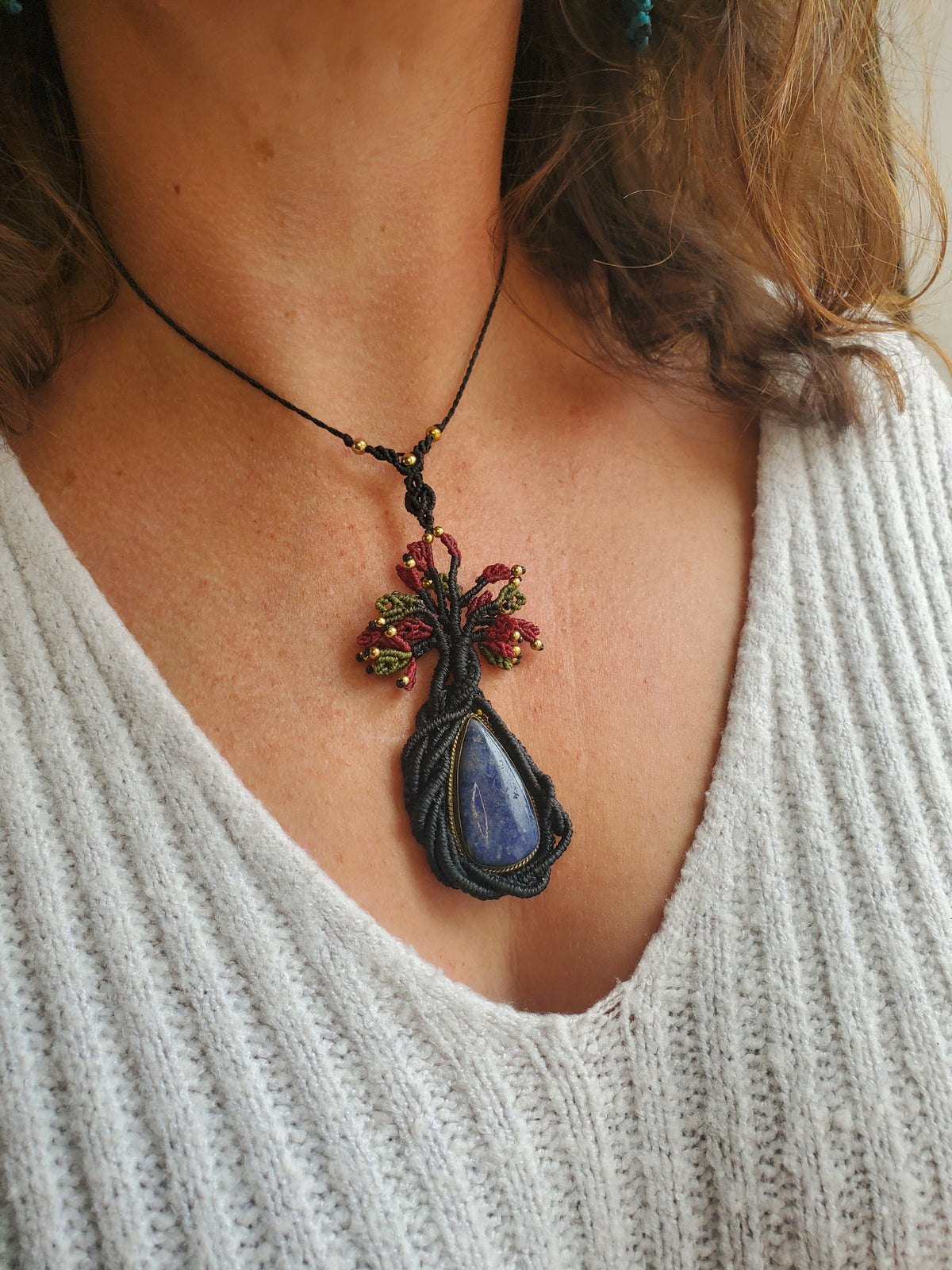 Collection Héritage 🌿 — Collier "Arbre de vie" Sodalite - piece unique d’exception