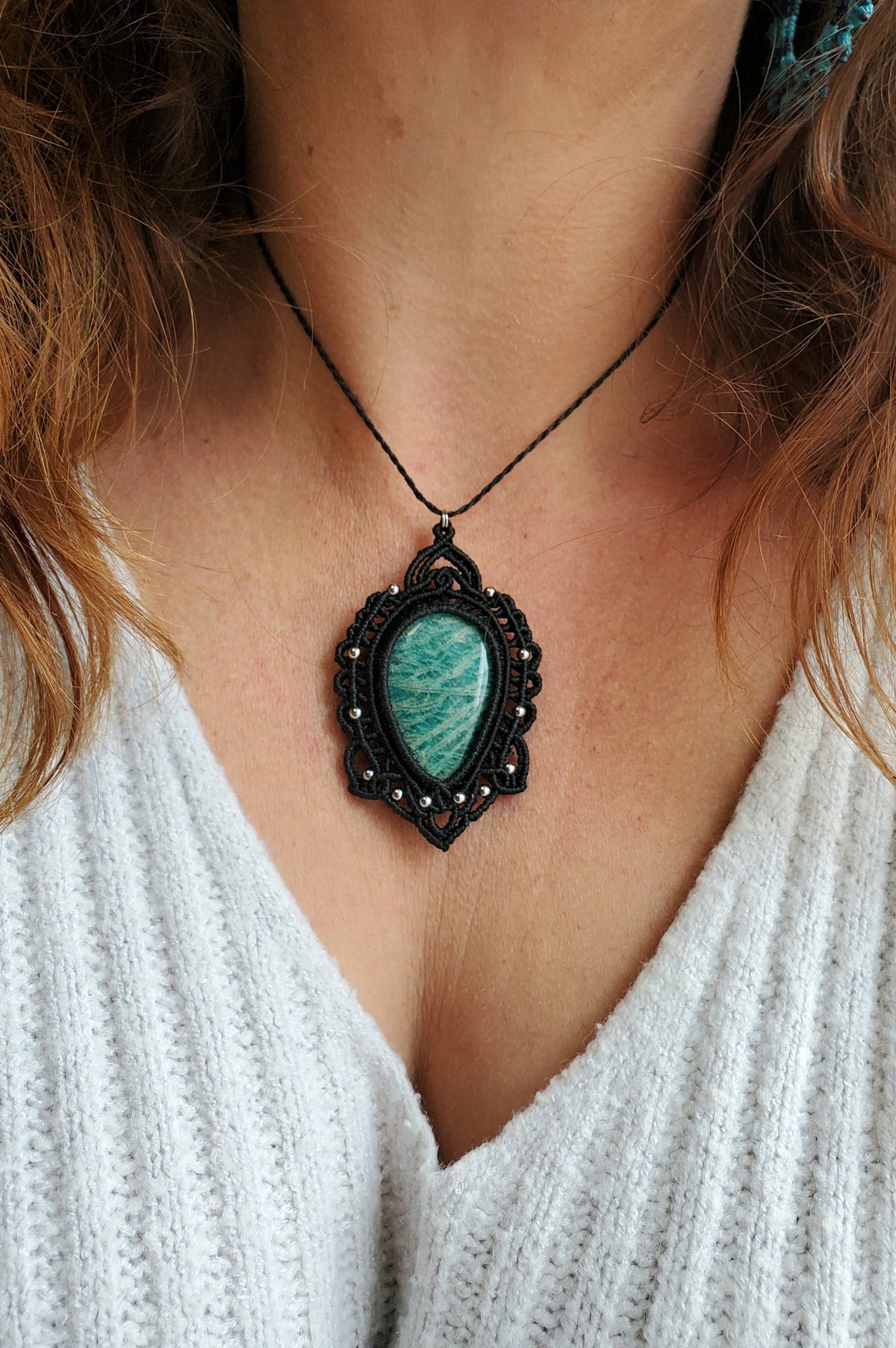 Collection Héritage 🌿 — Collier pendentif Amazonite - pièce unique