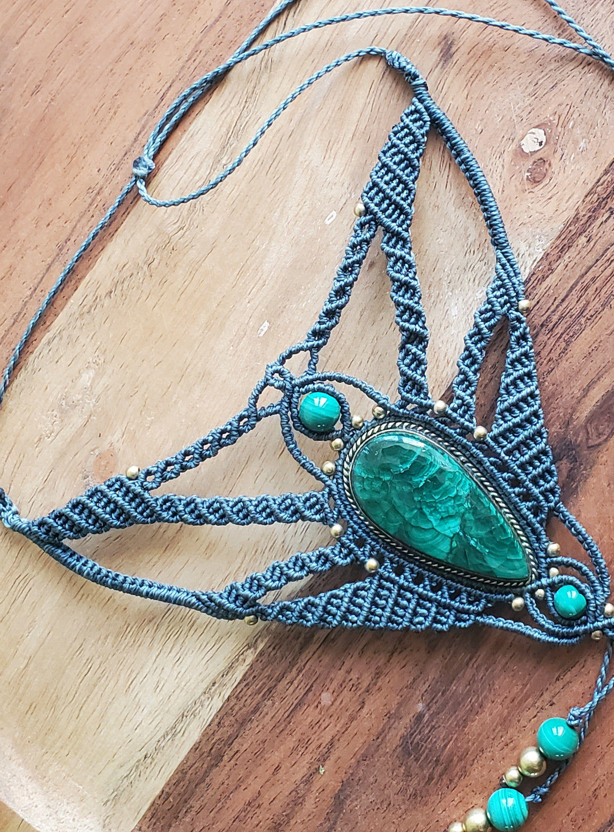 Collection Héritage 🌿 — Collier plastron - "Malachite " pièce unique d’exception