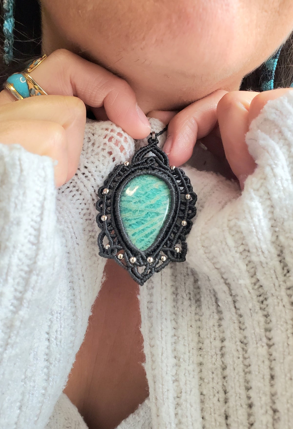 Collection Héritage 🌿 — Collier pendentif Amazonite - pièce unique