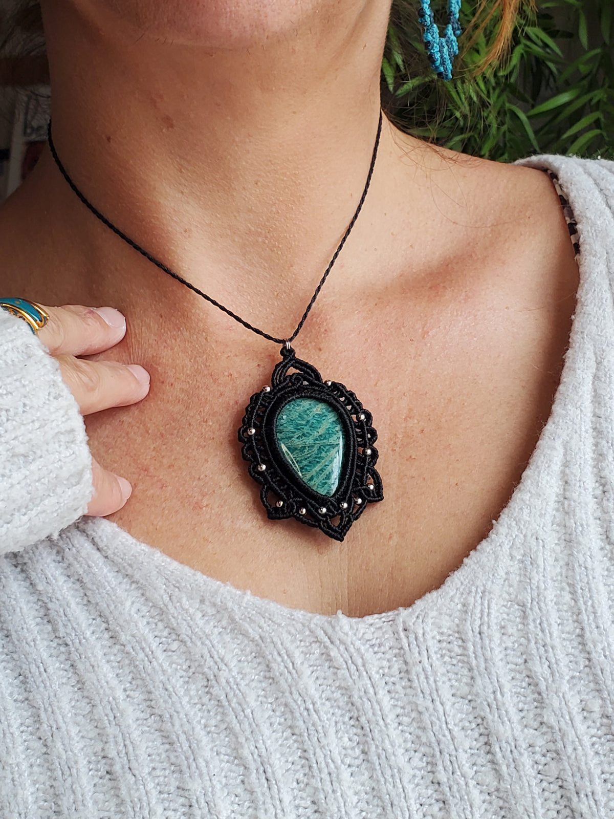Collection Héritage 🌿 — Collier pendentif Amazonite - pièce unique