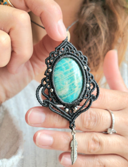 Collection Héritage 🌿 — Collier pendentif Amazonite - pièce unique