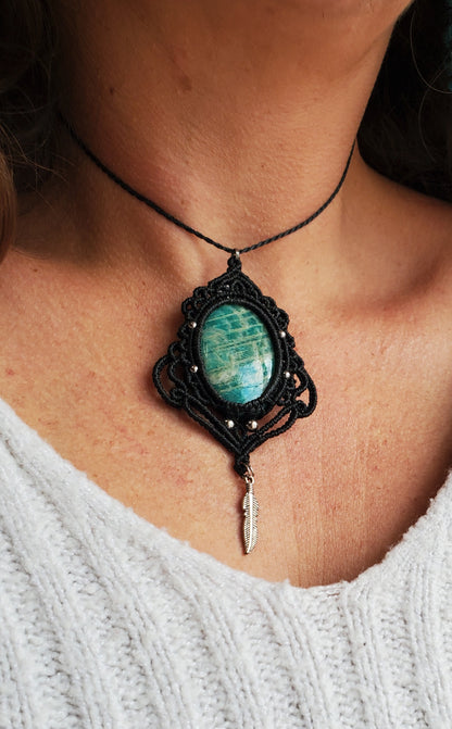 Collection Héritage 🌿 — Collier pendentif Amazonite - pièce unique