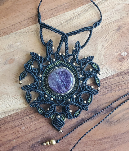 Collection Héritage 🌿 — Collier - " Charoïte" piece unique d’exception