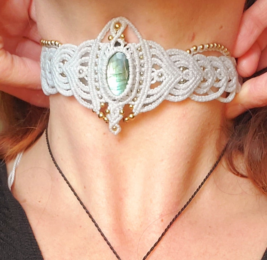 Collection Héritage 🌿 — Collier Choker Labradorite pièce unique d’exception