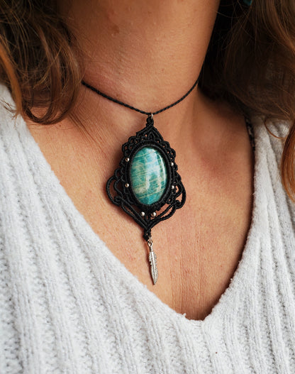 Collection Héritage 🌿 — Collier pendentif Amazonite - pièce unique