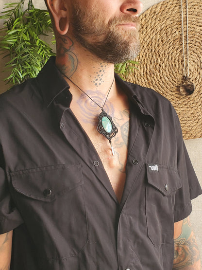 Collection Héritage 🌿 — Collier pendentif Amazonite - pièce unique