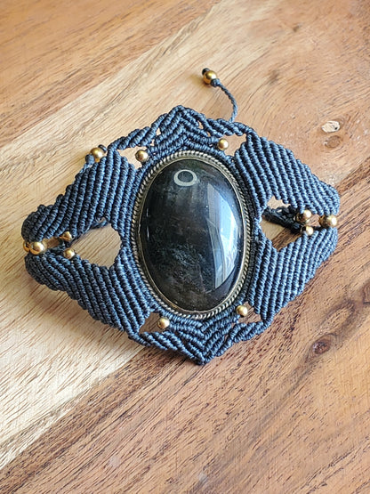 Collection Héritage 🌿 — Manchette Obsidienne Noire - pièce unique