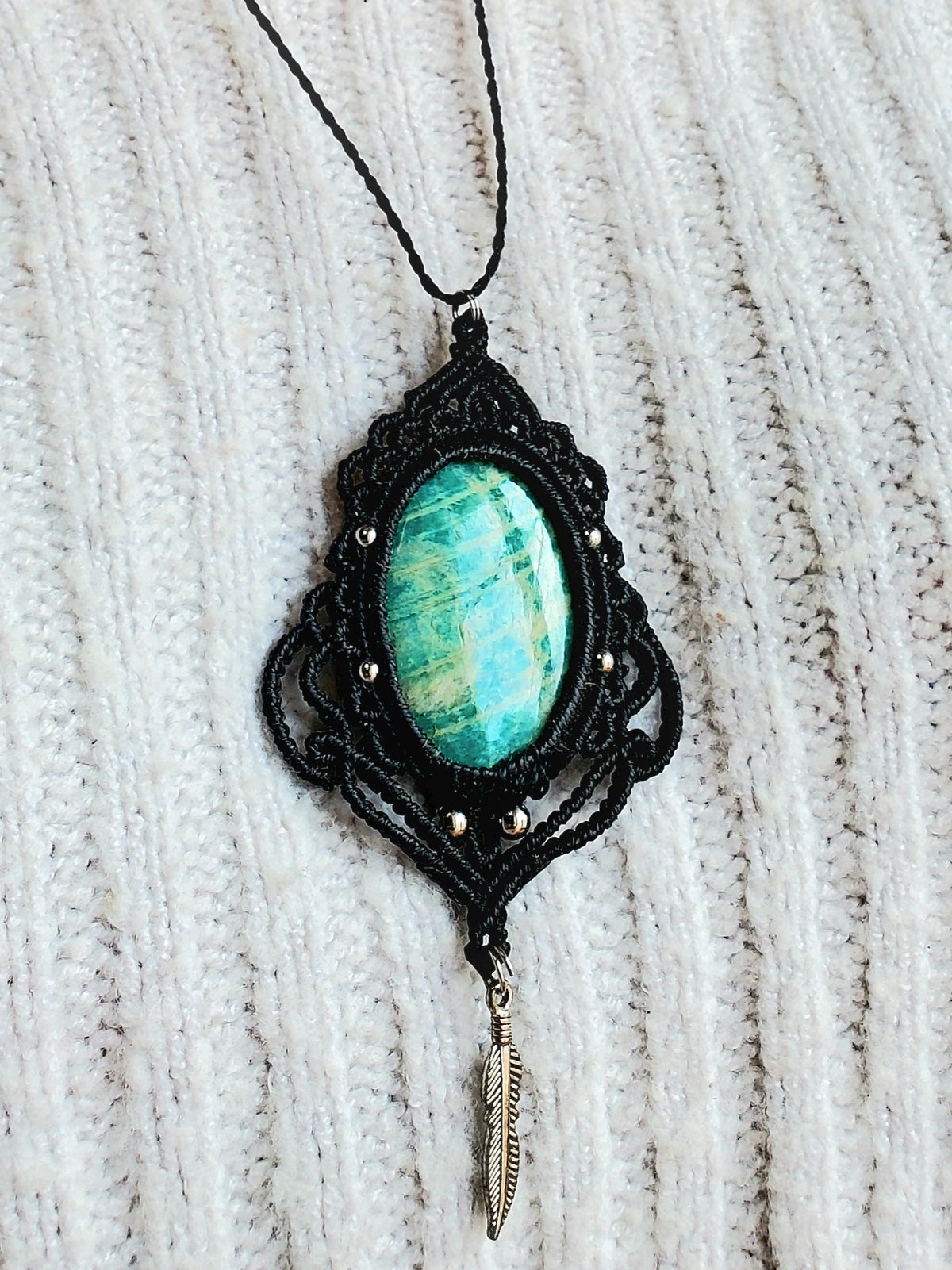 Collection Héritage 🌿 — Collier pendentif Amazonite - pièce unique